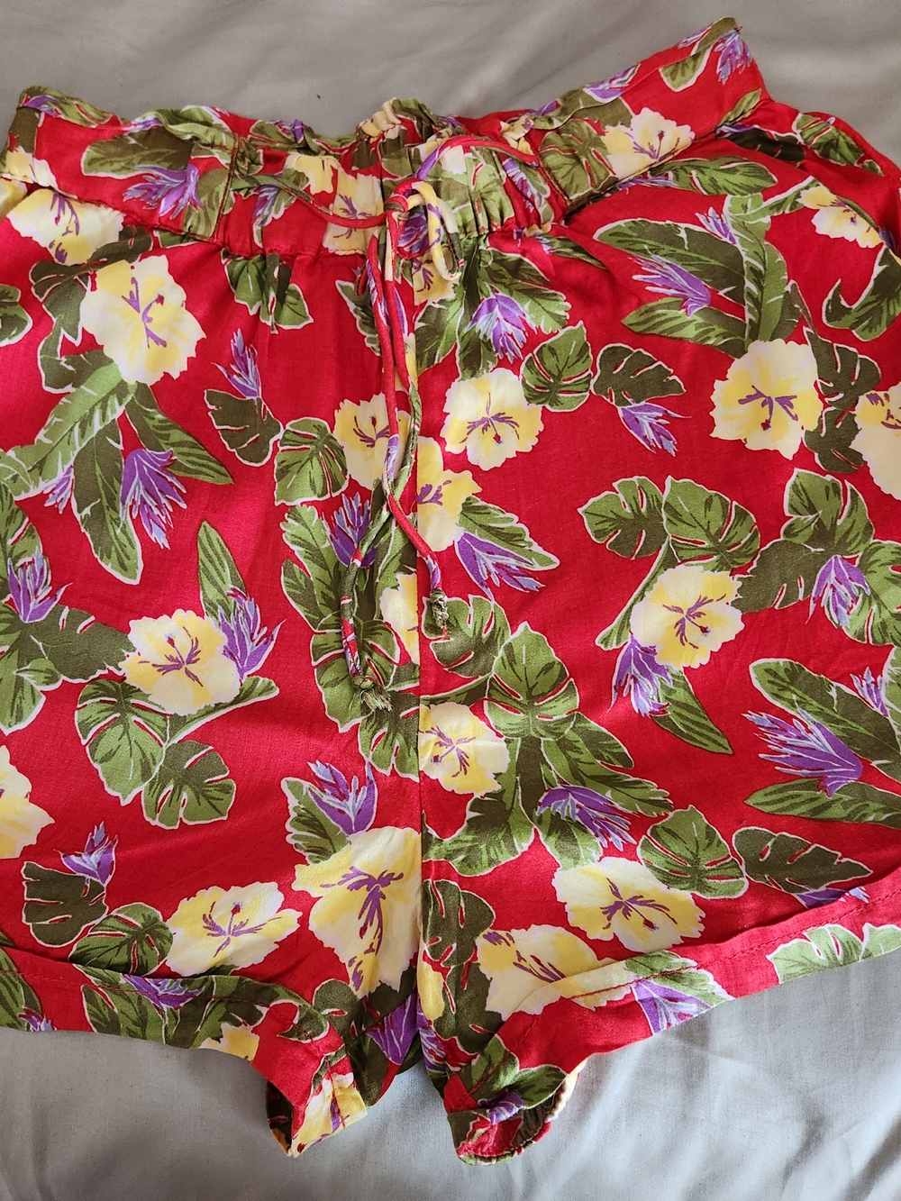 Urban Outfitters Red Tropical Floral Shorts Great Quality